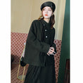 Load image into Gallery viewer, [Kokaisha --- Chichiku Series] ★China style outerwear★ Rasha switching fake layered black black
