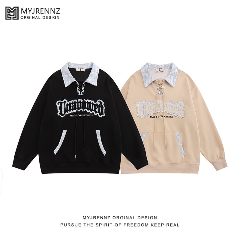 【MYJRENNZシリーズ】★POLOシャツ★ トップス 2color 男女兼用 メンズ アルファベット ゆったり オシャレ