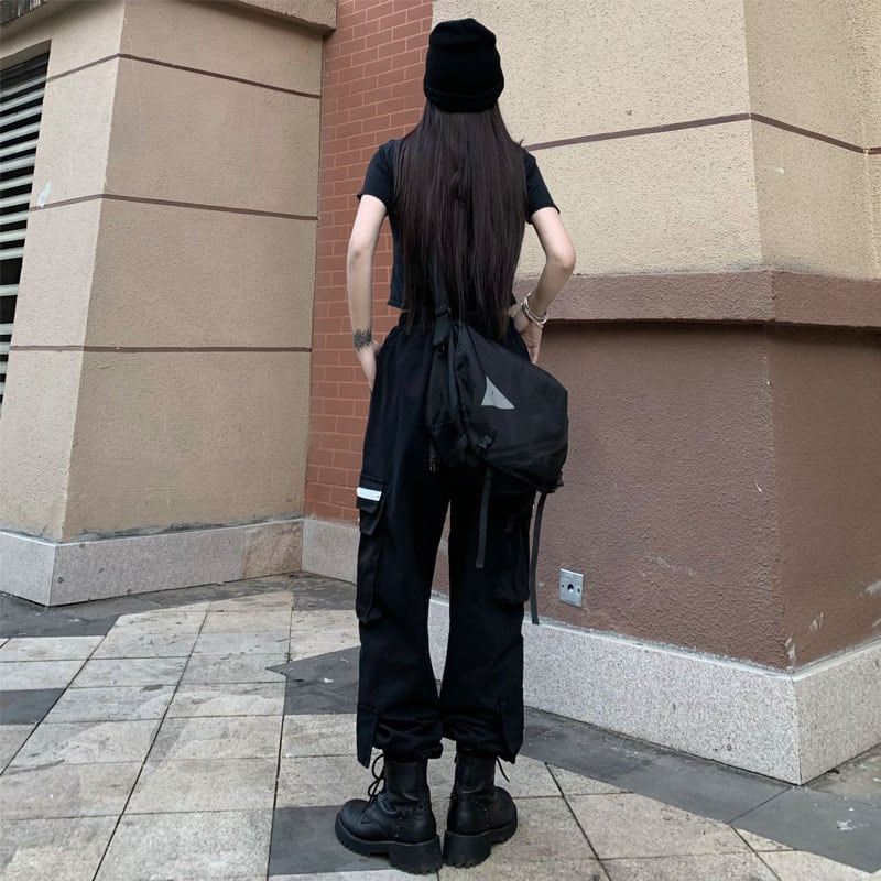 [Style Series] ★Casual Pants★ Bottoms Trousers Stylish Black Black Autumn Clothes Easy to Match