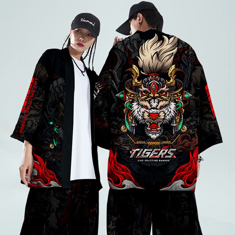 [Renko Series]★Setup Single Order★ Happi Coat or Pants 3/4 Length Tiger Unisex Men's Large Size