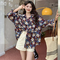 Load image into Gallery viewer, [YOUZI Series] ★Floral Pattern Shirt★ Tops Oil Painting Style Long Sleeve Shirt Loose Retro Commuting Date Cute Blue Blue
