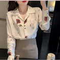 Load image into Gallery viewer, [Kuen Yume Series]★Shirt★ Floral pattern tops Ladies fashion V-neck Improves temperament Chiffon print
