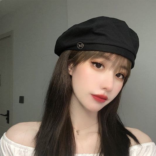 [Hotou-no-ya Series] ★Hat★ Beret 4 Colors Ladies Fashionable Simple Cute Black Beige Blue Light Brown