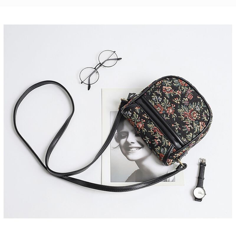 [XIAOSEN Series]★Bag★ 2color Floral Pattern Shoulder Bag Cute Date Commuting Office Lady Office Improves Temperament