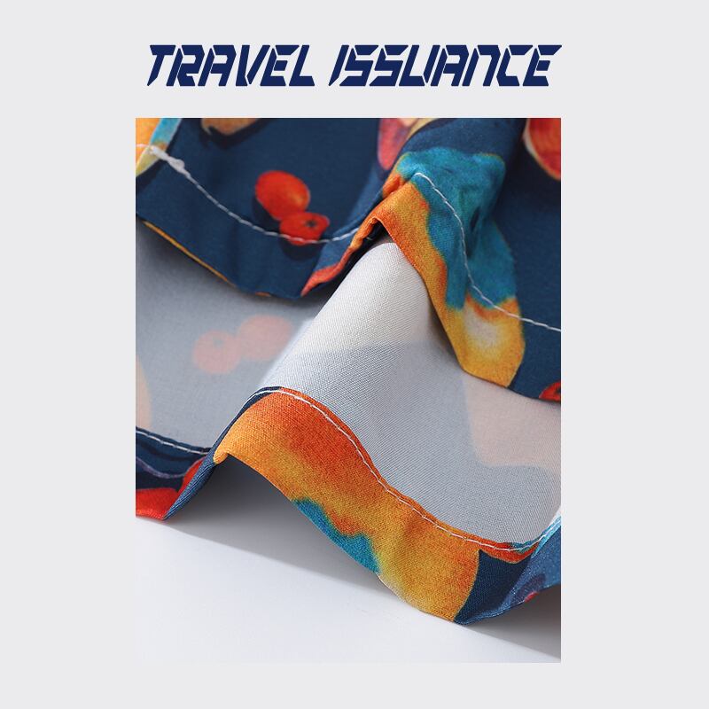 [TRAVEL ISSUANCE Series] ★Floral Pattern Shirt★ Retro Aloha Shirt Okinawa Hawaii Tops Short Sleeve Shirt Unisex Men's Summer