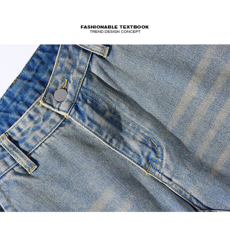 [BIGEMAN Series]★Denim shorts★Bottoms, short length pants, unisex, men's, large size, distressed finish