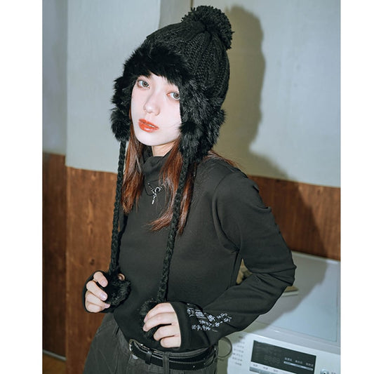 [Kokaishan series] ★Hat★ 2 types available Accessories Hat Black Gray Winter Thick Warm