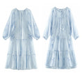 Load image into Gallery viewer, [Hakushu Series] ★2-piece dress set★ Hanging dress + long sleeve dress + chiffon Blue Blue Cute
