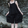 Load image into Gallery viewer, [Daiseiryusu Series] ★Shorts★ Short pants, pants, bottoms, cotton, easy to match, with design, black
