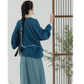 Load image into Gallery viewer, [YIYUN Series] ★Chinese style setup★ 2-piece set Happi coat + hanging dress Chinese clothes Blue Blue
