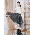 Load image into Gallery viewer, [Kyoto series]★China style skirt★ 2color bottoms chiffon irregular cute easy to match white black
