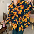 Load image into Gallery viewer, [YOUZI Series]★Shirt★ Tops Oil Painting Style Floral Pattern Sunflower Loose Retro Commuting Date Women's
