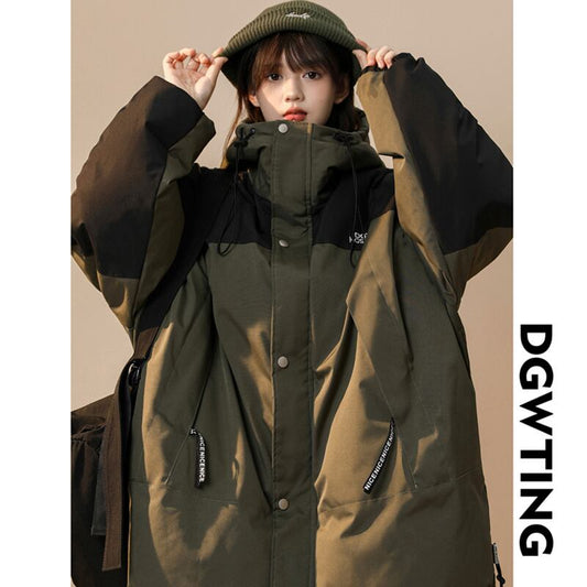 [Suikoishi Series] ★Winter Coat★ Cotton Coat Outerwear 3color Unisex Men's Color Scheme Khaki Green Black Gray