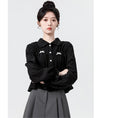 Load image into Gallery viewer, [WEIWU Series]★Shirt★ Tops Ladies Short Length Corduroy Black Cute Stylish
