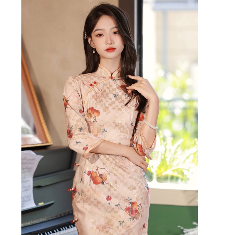 [RUYUN Series] ★Cheongsam dress★ Floral pattern dress, Chinese style dress, ladies, floral pattern, wedding