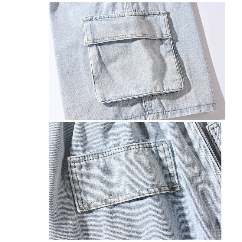 [BIGEMAN Series]★Denim shorts★ 2color bottoms short length pants unisex men's large size denim pants