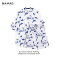 Load image into Gallery viewer, [NAMAD Series]★Setup★ 2-piece set Hawaii Aloha shirt Shirt + shorts Unisex Men's Cartoon White
