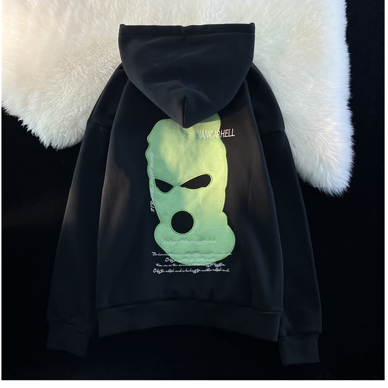 [Roba Series] ★Fleece-lined hoodie★ 2color tops unisex men's fashionable black green black green