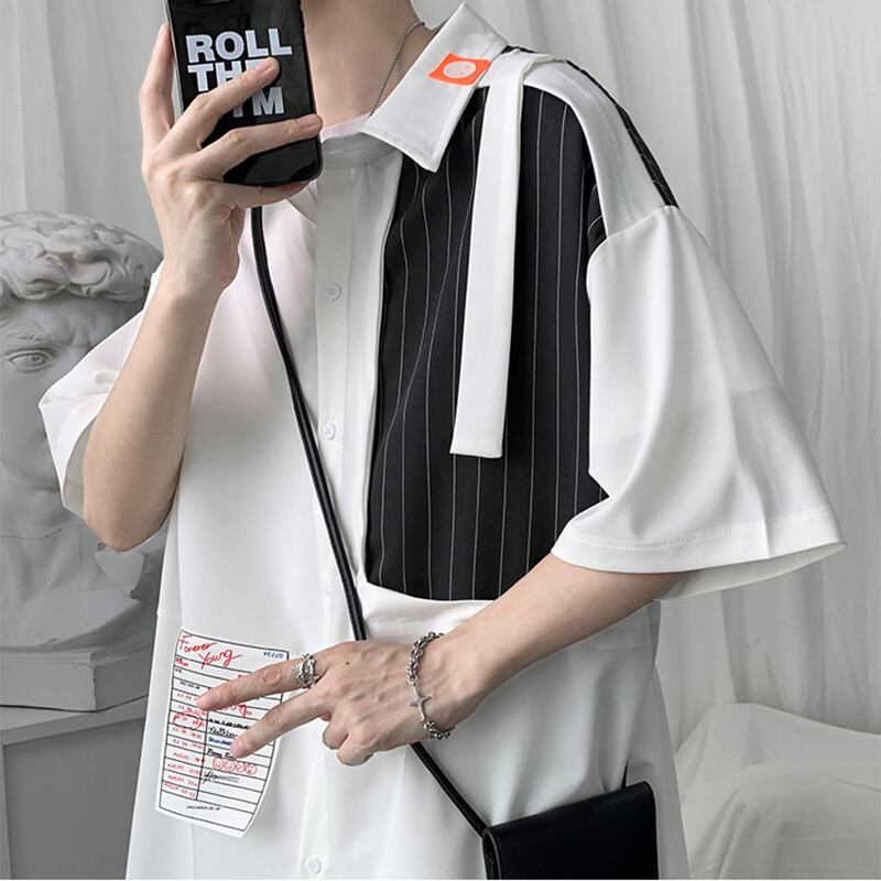 [GANGDAO Series]★Shirt★ 2color Tops Unisex Men's White Black Summer Clothes Short Sleeve Shirt