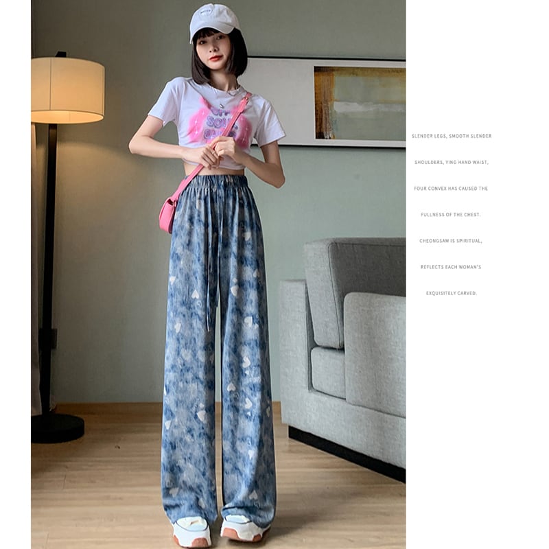 [FENGLIN Series] ★Casual Pants★ Bottoms Trousers Cool Blue Blue Slimming Hat Summer Clothes