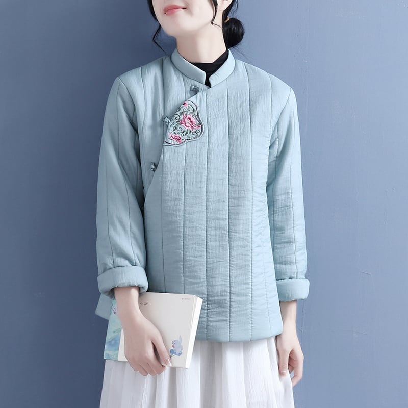 [Qing Series]★Chinese style coat★ 5color cotton coat tops embroidery green yellow pink red black Chinese clothes