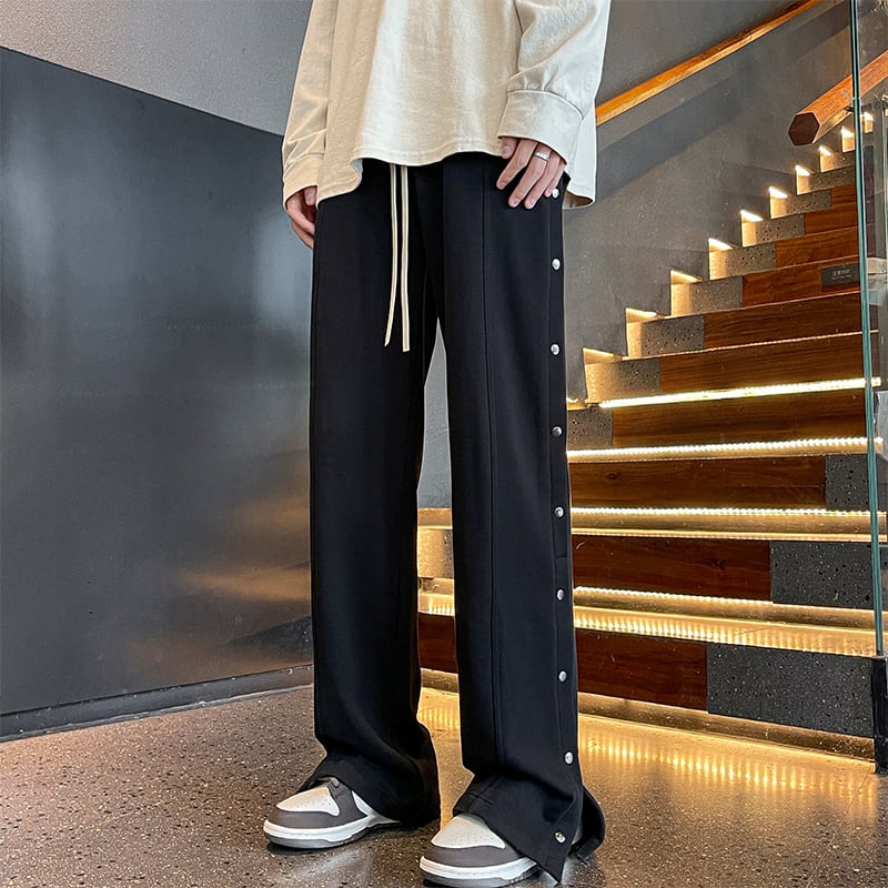 [BIGEMAN Series]★Casual Pants★ 2color Bottoms Pants Unisex Men's Large Size Simple Black Dark Gray