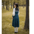 Load image into Gallery viewer, [Shokensho Series] ★Long dress★ JK style sailor uniform color scheme cute Lolita clothes retro blue blue
