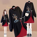 Load image into Gallery viewer, [Silk Series] ★Chinese style hoodie★ Fleece lining hoodie dress Chinese clothing embroidery large size black black
