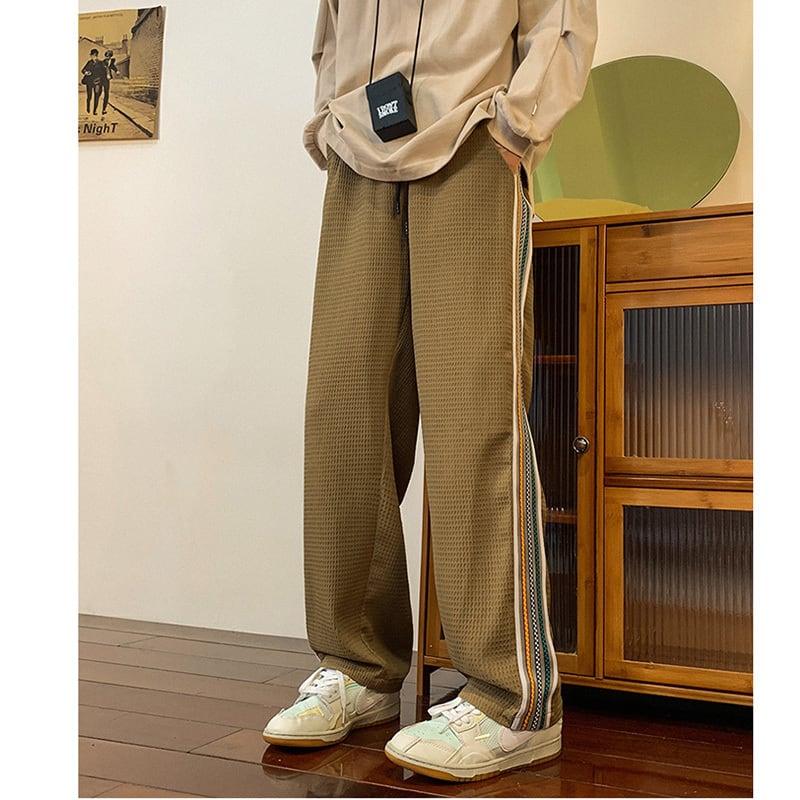 [YANDAN Series] ★Casual Pants★ 3color Bottoms Trousers Unisex Men's Large Size Vertical Stripes Sports Style