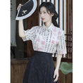 Load image into Gallery viewer, [BAIRIMENG Series]★Chinese style shirt★ Letter pattern Improves temperament Chinese clothing Chinese elements Chinese clothing tops Summer clothing S M L XL Short sleeve
