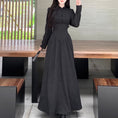 Load image into Gallery viewer, [Dong Xiaojie Series] ★China style dress★ Long length, large size, slimming, black, black
