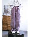 Load image into Gallery viewer, [Kokaisha --- Purple light radio series]★Casual pants★Bottoms Pants Easy to match Original Purple
