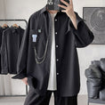 Load image into Gallery viewer, [BIGEMAN Series]★Shirt with chain★ Tops 2color Unisex Men's Large Size Long Sleeve Shirt
