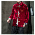 Load image into Gallery viewer, [Small trouble series] ★China style outerwear★ 2color black or red velvet embroidery jacket unisex large size
