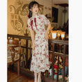 Load image into Gallery viewer, [Hanasha Castle Series] ★China style dress★ Floral pattern, retro, improves temperament, long length, SML, short sleeves, summer, festivals
