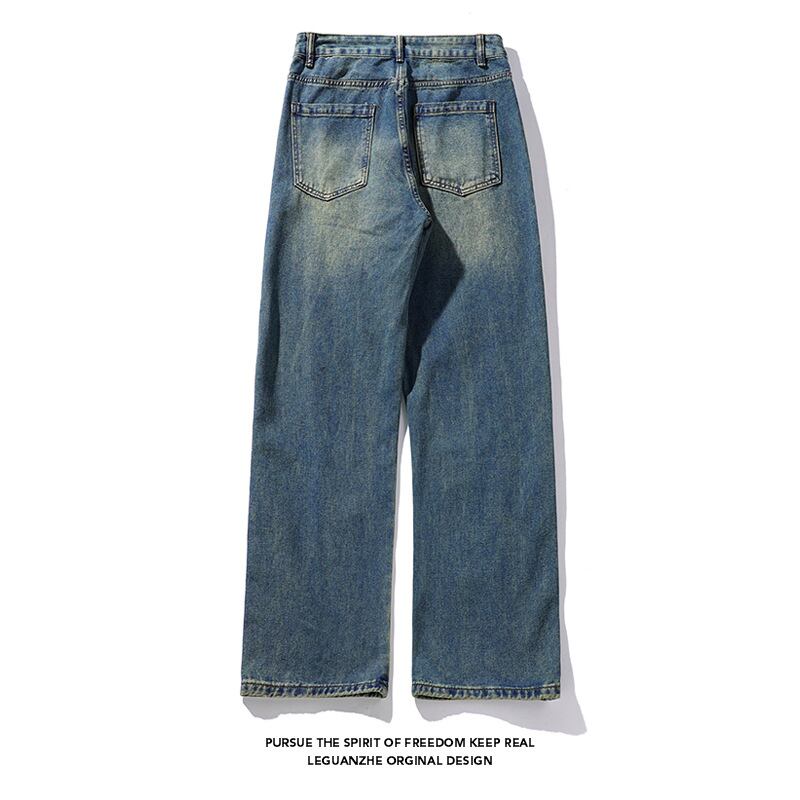 [BIGEMAN Series]★Denim Pants★ Bottoms Pants Men's Large Size Fashion Blue Blue