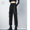 Load image into Gallery viewer, [AZE Series] ★Casual Pants★ Pants with Chains Bottoms Black Black Autumn Clothes Easy to Match and Slimming
