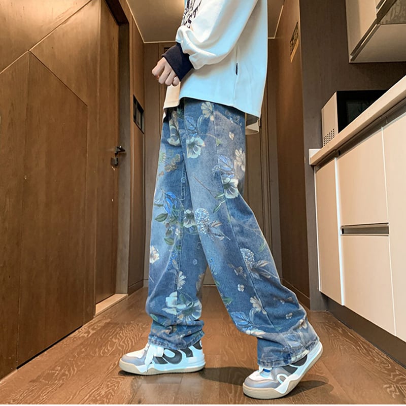 [CHAOMEICHEN Series] ★Casual Pants★ Denim Pants Bottoms Trousers Unisex Men's Blue Blue