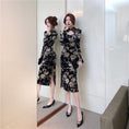 Load image into Gallery viewer, [Hundred Minute Eight Series] ★Floral pattern cheongsam★ Velvet, slimming, sexy, black, black SML, easy to match
