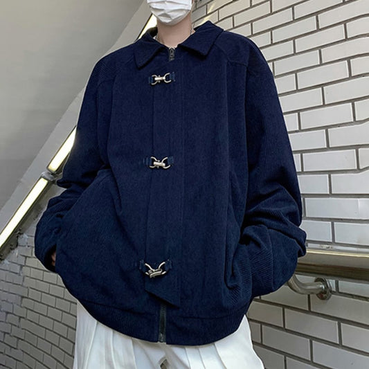 [Satoru Series]★Jacket★ 2color Outer Corduroy Unisex Men's Black Navy Retro