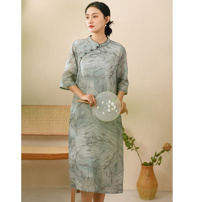 [Miss Fenny Series] ★Chinese style dress★ 2color Elegant Chinese Clothes Tang Suit Retro Improved Chinese Dress