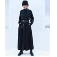 Load image into Gallery viewer, [Daiseiryusu Series] Long Skirt with Belt, Pleated Skirt, Elegant, Slimming, Black
