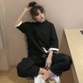 Load image into Gallery viewer, Chinese style trousers, summer cropped pants, bottoms, Chinese style clothing, black, black, large size, ML, XL, 2XL, easy to match
