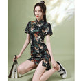 Load image into Gallery viewer, [YUEQIAO Series]★Cheongsam dress★Short length velvet Chinese style dress print retro
