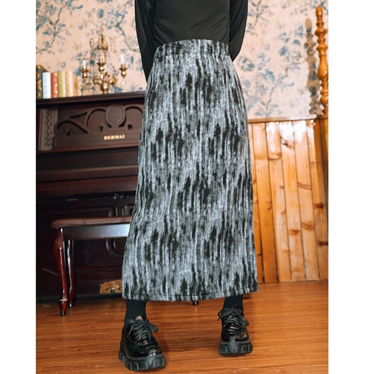 [Kokaisha---Smoke Series]★China-style skirt★Bottoms Cashmere tie-dye thick fall/winter clothes