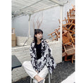 Load image into Gallery viewer, [Qingfashion Series]★Outer★ 2color White or Blue Jacket White Navy Alphabet
