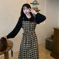 Load image into Gallery viewer, [Dong Xiaojie Series] ★Checked dress★ Large size, fake layered, slimming, retro, cute, easy to match
