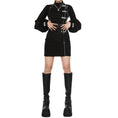 Load image into Gallery viewer, [Humanity series] ★China style dress★ Puff sleeves Chinese button short length black black slim sexy
