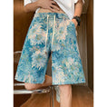 Load image into Gallery viewer, [WRZB Series]★Pants★ Oil Painting Style Shorts Shorts Unisex Men's Blue Blue Large Size
