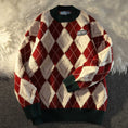 Load image into Gallery viewer, [NANSHIYUN Series] ★Sweater★ 2color Tops Christmas Plaid Diamond Shape Cute New Year Date Red Pink
